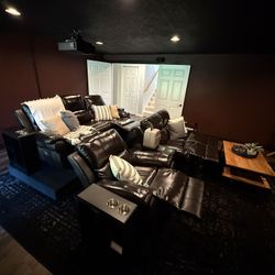 Theater Style End Table With Cupholders