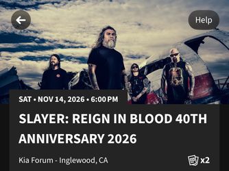 2 Tickets for Slayer!!!