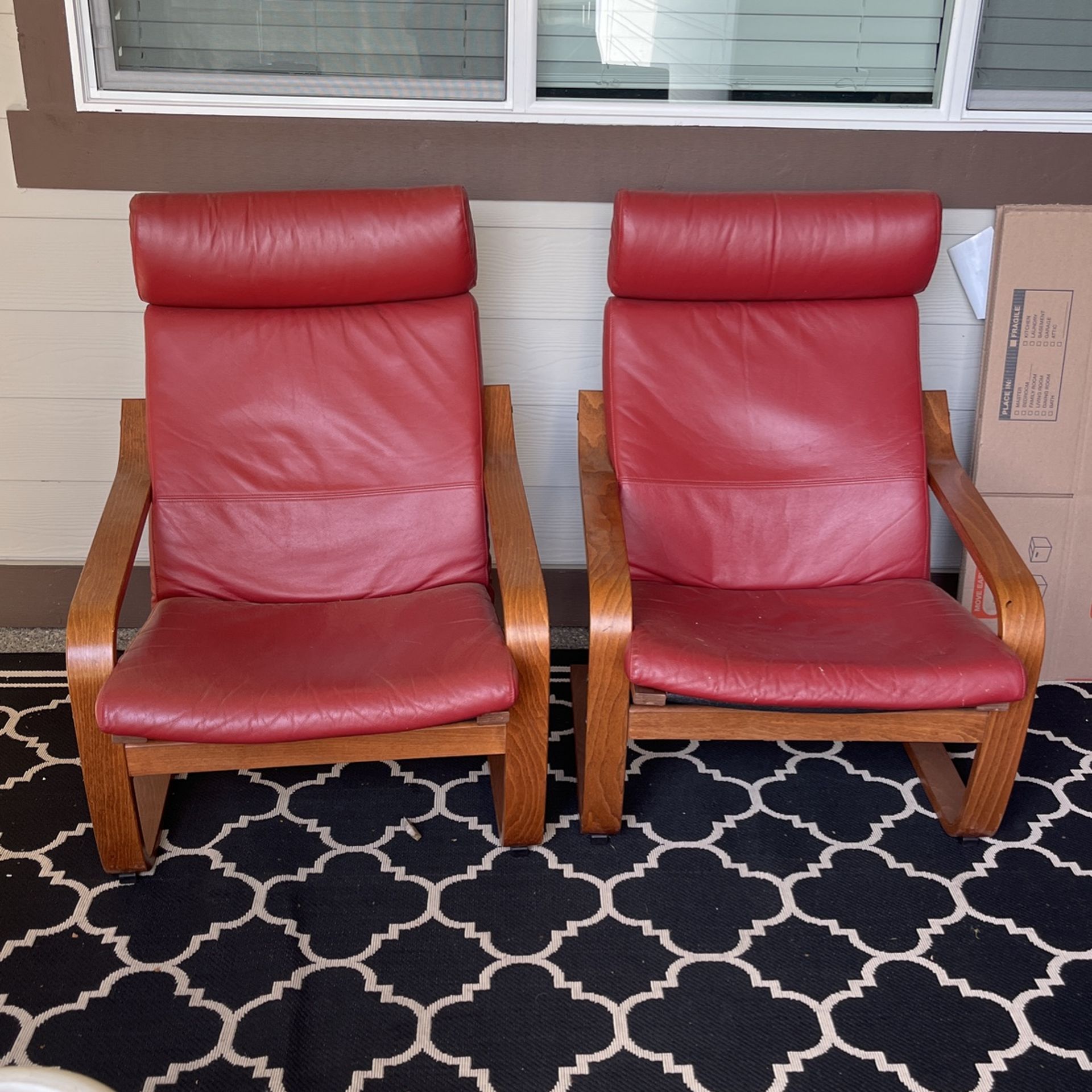 Red Leather Chairs