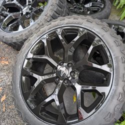 SNOWFLAKE 24" RIMS AND TIRES 