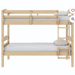 New Wood Twin Over Twin Bunk Bed Mattresses Not Included 