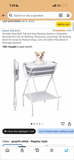 Collapsible Elevated Pet Bath Tub with Stand