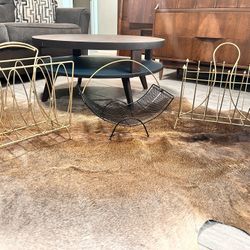 Vintage 1950s Atomic Mid Century Modern Metal Magazine Racks.$65 each  