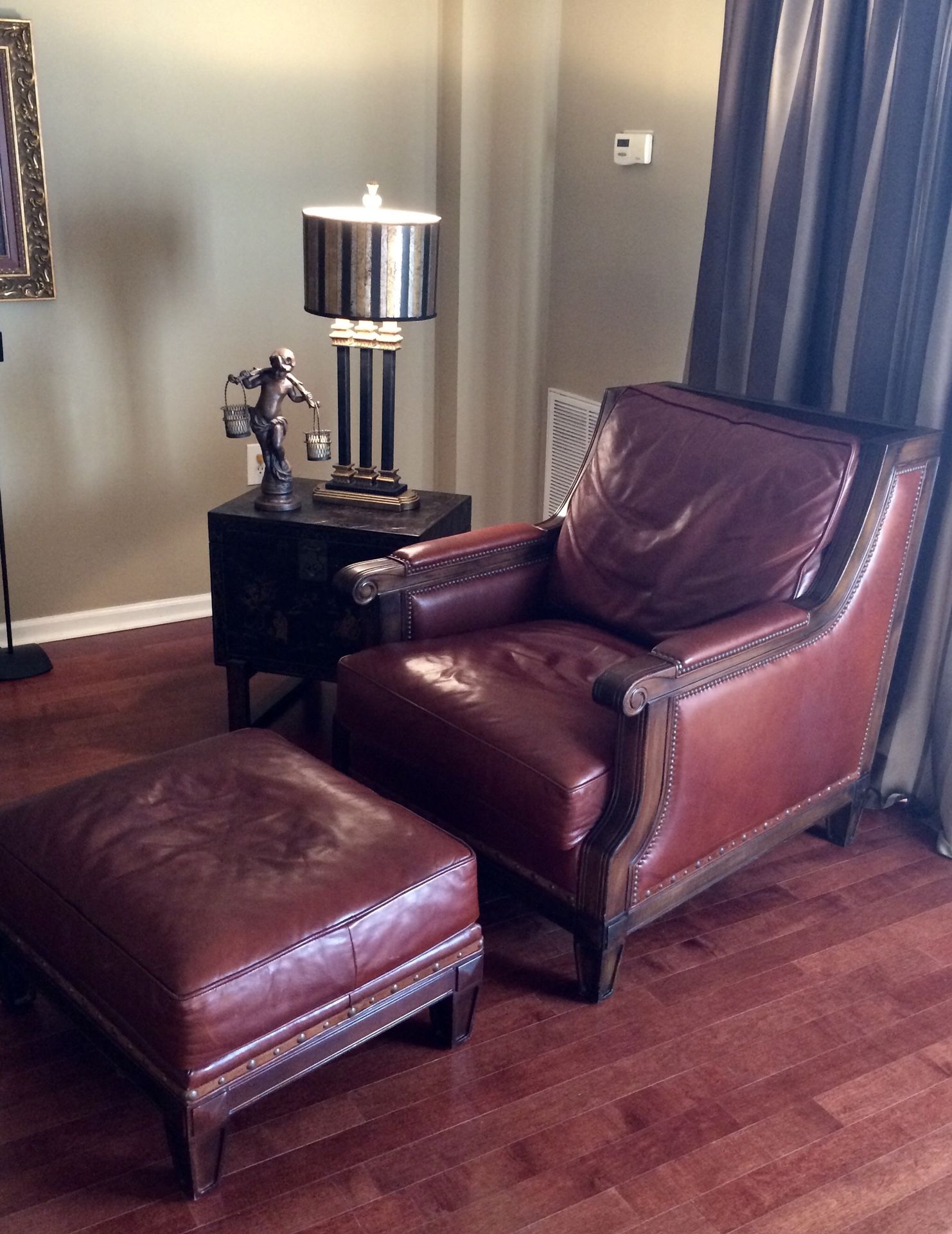 Leather Chair & Ottoman (Hancock & Moore)