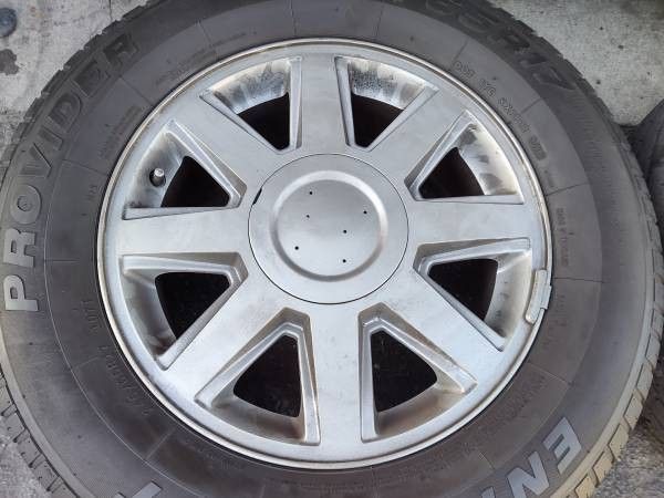 17 inch rims and caps with tires. Buick Ranier, trailblazer or Envoy