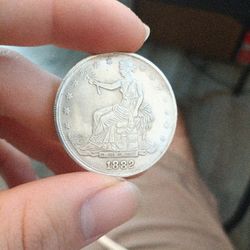 1882 American Trade Dollar Silver Coin Replica 