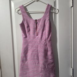 Pink And White Mini Dress