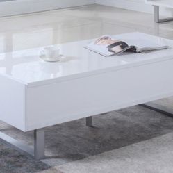 2-drawer Coffee Table High Glossy White