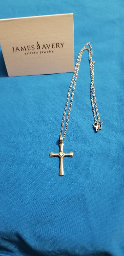 James Avery Silver Serenity Cross Retired With Necklace Size 16"$170