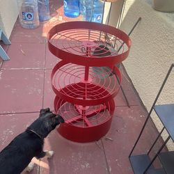 RARE Vintage Iron Display Shelf RED Great Condition