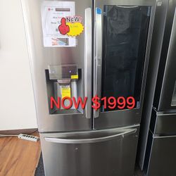 24 cu. Ft. Smart Wifi Enabled Instaview Door IN Door Counter Depth Refrigerator 