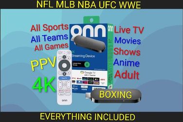 2026 ONN streaming device with All Sports Movies Shows Live TV PPV Anime Adult for your TV