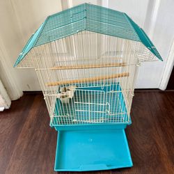  House Top Parakeet Bird Cage, Blue