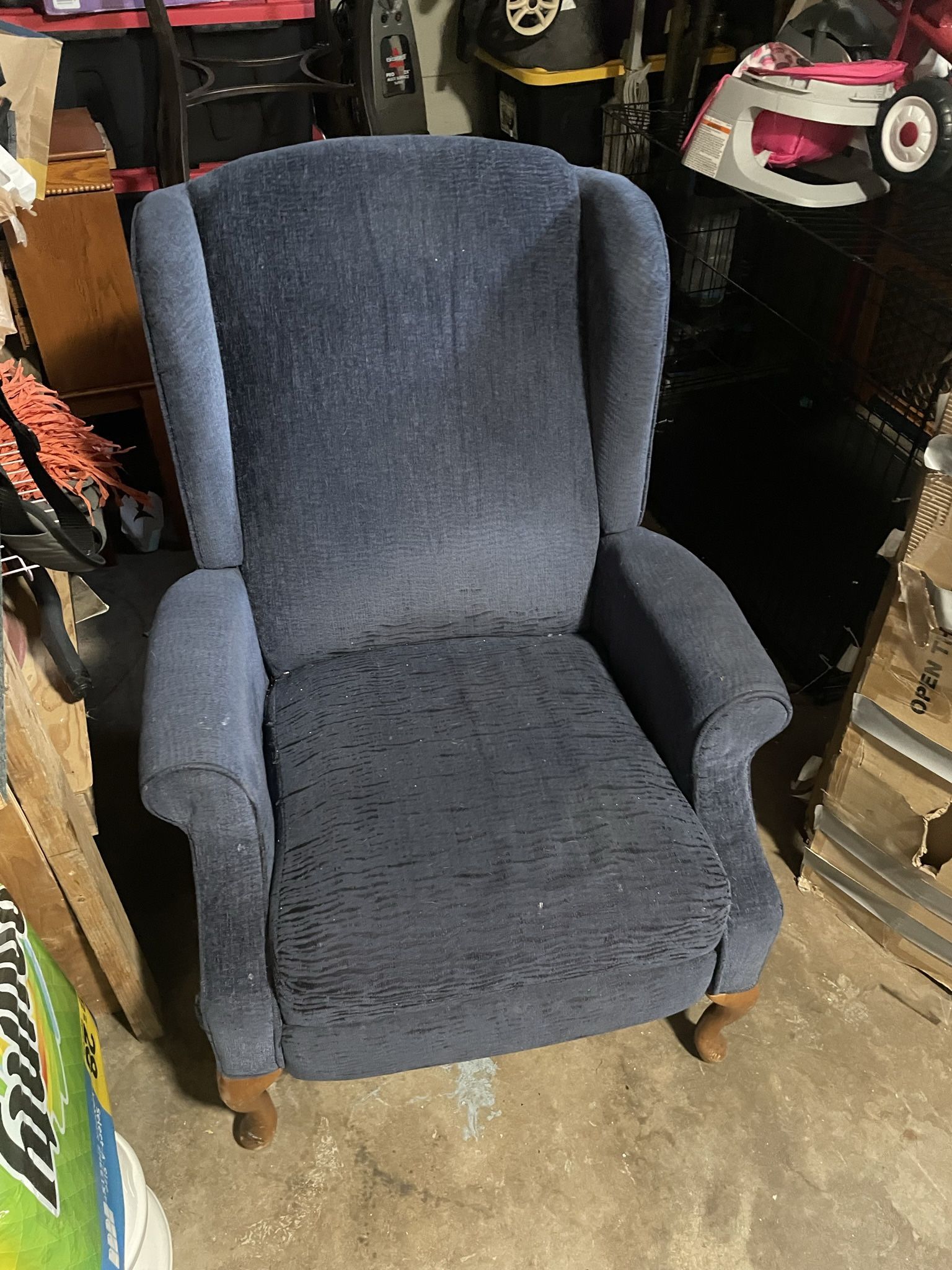 Blue recliner chair