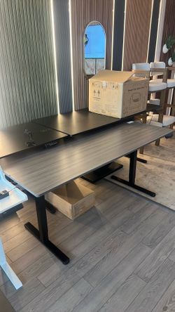 Premium grey color standing desk 71 inches