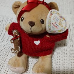 Retired 1999 Enesco Cherished Teddies 7"Cookie Plush Bear Red
