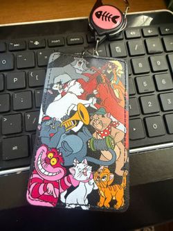 Loungefly Disney Cats retractable ID badge holder lanyard