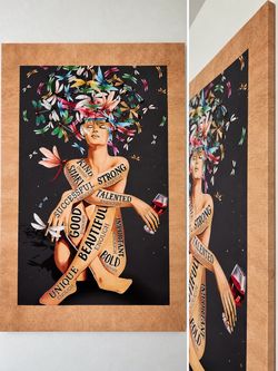 Large “I Am Enough” Canvas Wall Art – 24” x 36”