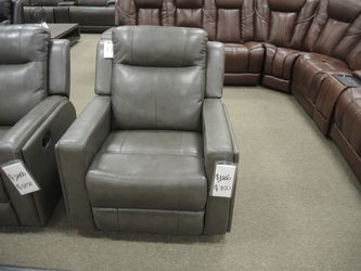 Leather Power Recliner - Gray | Reclining Chair | Lounge Chair
