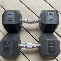 2, 40lb Dumbbells.  