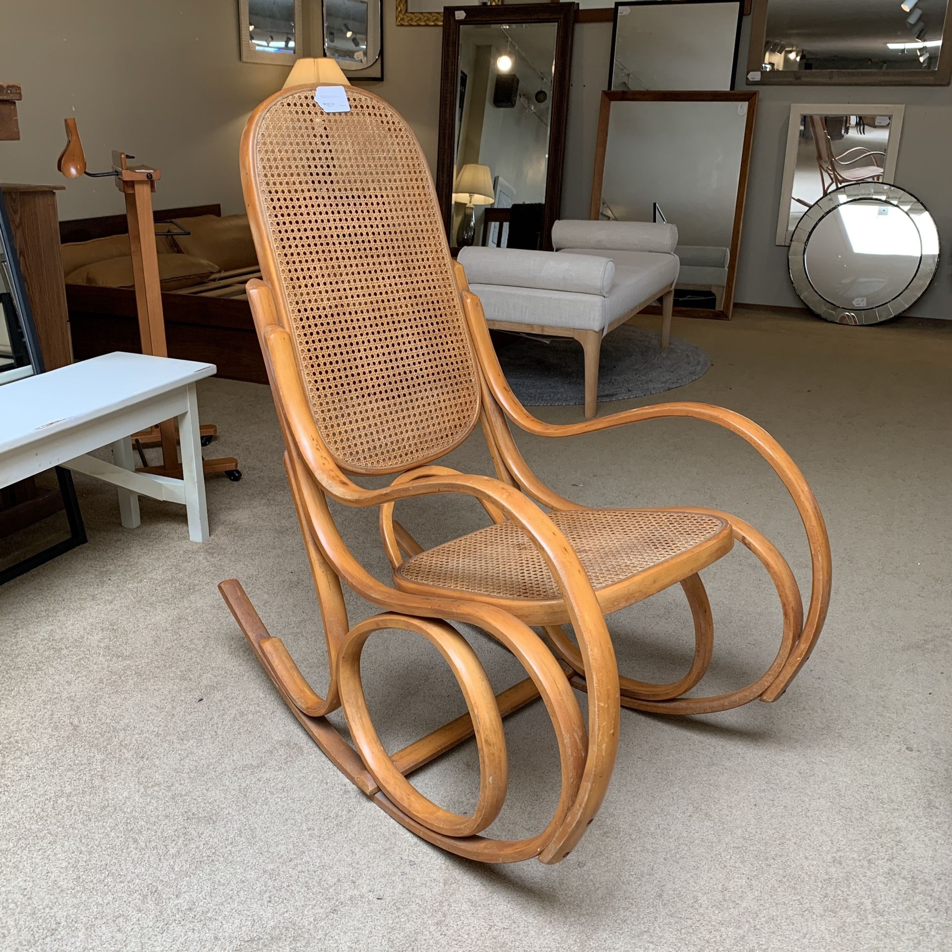 Bentwood Cane & Rattan Rocking Chair
