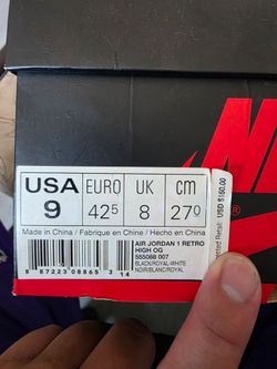 Jordan 1 Royal Blue 2017 size 9