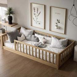 Wood Floor Bed Twin Size 