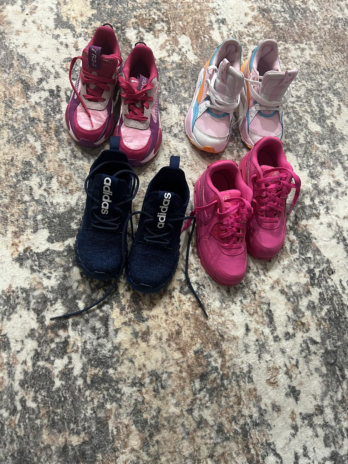 4 pairs assorted brand kids sneakers