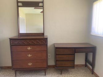 Wood dresser and desk