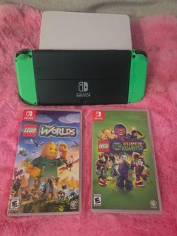 Switch oled new green 💚 games $400