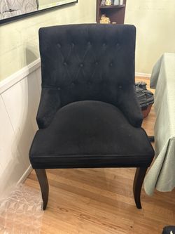 Black Velvet Dining Accent Chair
