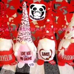😍TALL VALENTINE'S GNOMES PERSONALIZED 💖