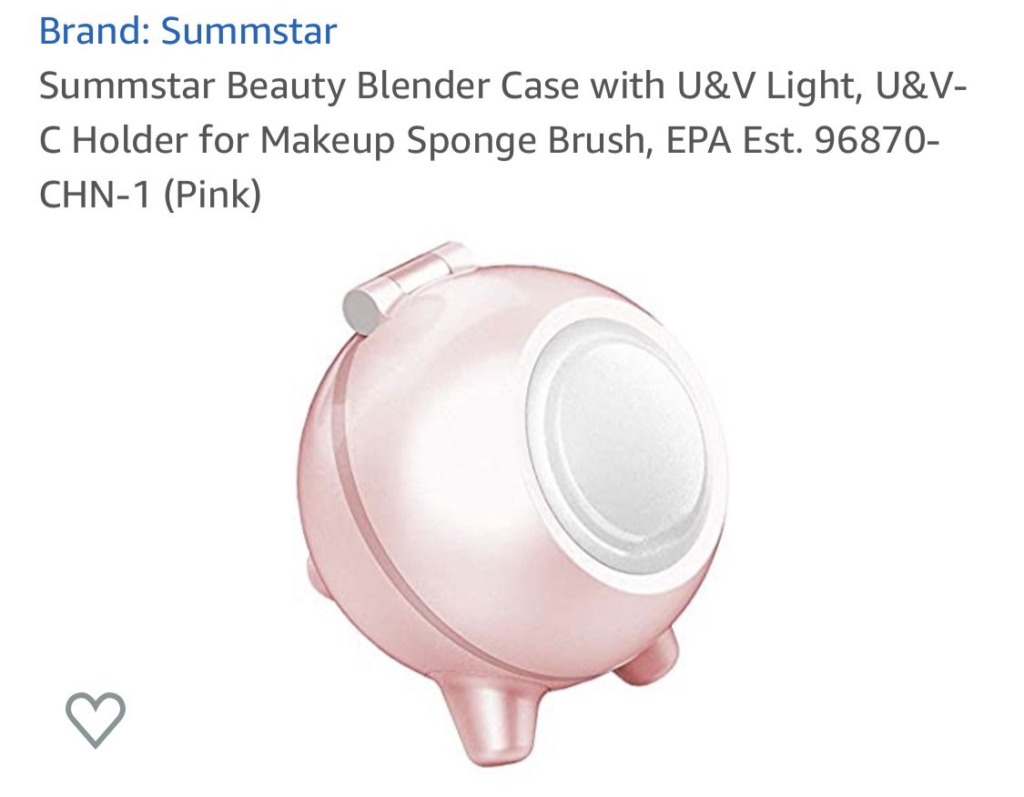 Beauty blender case with UV light