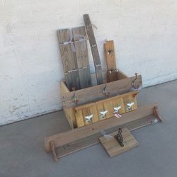 Rustic Wood & Metal Wall Hooks Hangers & Wood Shelf - $10 to $25 Each