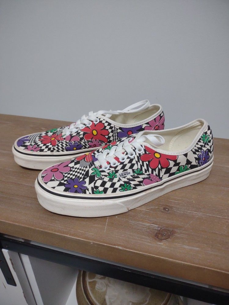 Vans Sneakers with Checker Floral Design