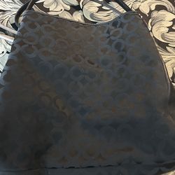 Coach Black Fabric- Leather Mint Handbag