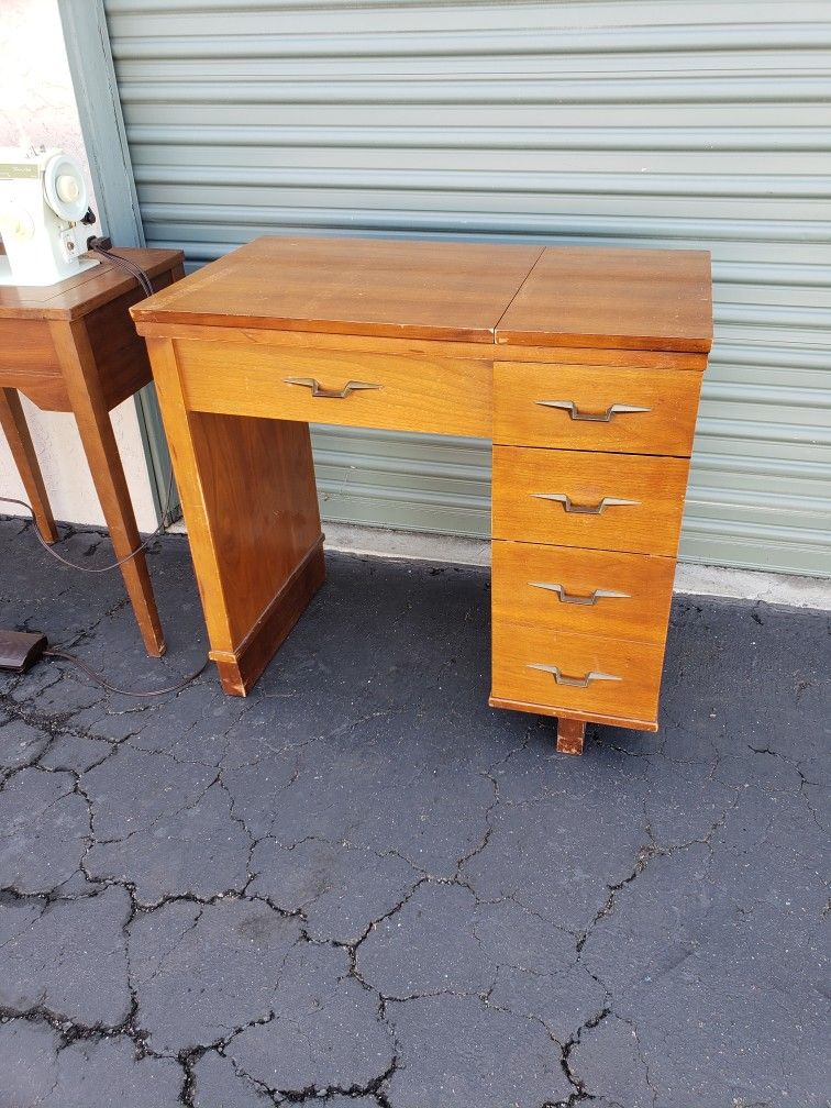Vintage Necchi Sewing Machine Cabinet 60s