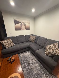 Couch with pillows
