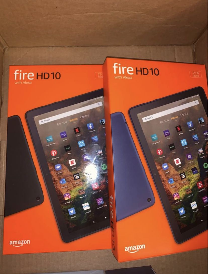 Both New in box!!  Amazon Fire HD 10 inch tablet, 1080p Full HD, 32 GB, widescreen entertainment, PC Mag Editor's Choice winner