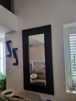 Large Black Framed Wall Mirror