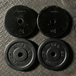 10lb x4 Standard 1" weight plates weights plate 10 lb lbs 10lbs Cast Iron 40lbs Total for Dumbbell Dumbbells Barbell bar