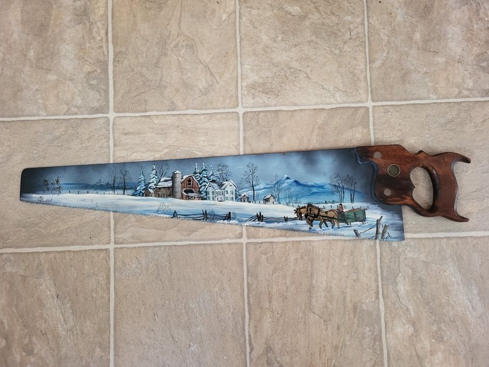 Hand Painted Hand Saw