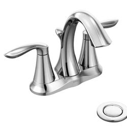 Moen 6410 Eva 4 in. Centerset 2-Handle High-Arc Bathroom Faucet in Chrome