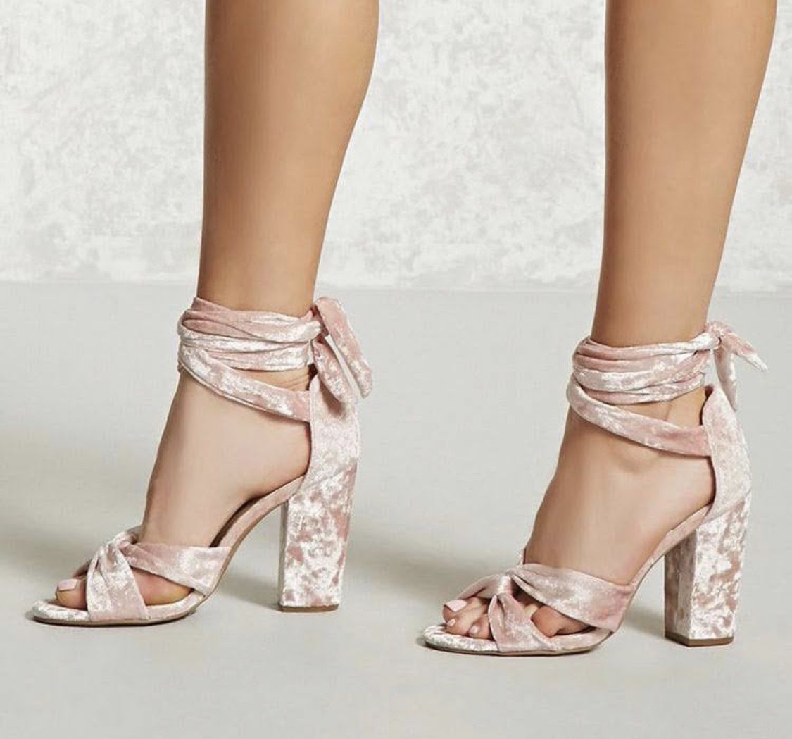Pink Velvet Heels 