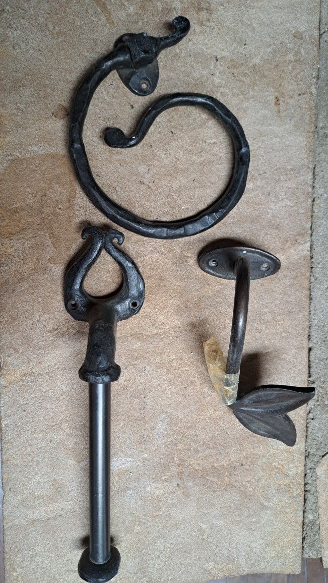 Iron Towel hook, toilet paper holder and Curtain Pullback