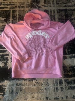 Sp5der Pink Web Hoodie Large