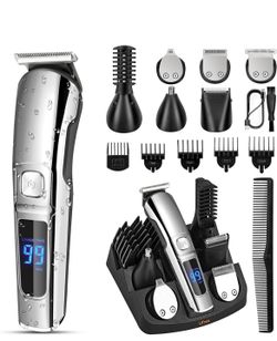 Ufree Beard Trimmer for Men, Waterproof Electric Razor for Nose, Body, Face & Mustache, Cordless Hair Clippers Shavers Grooming Kit, Gifts for Men Hus