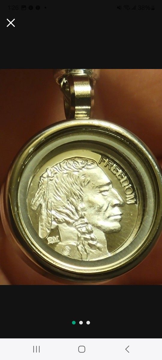 20mm .999 Fine Silver Pendant Freedom 1g Fine Silver Amulet