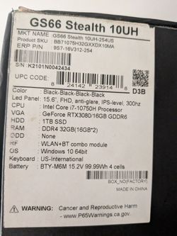 GS66 MSI Stealth Laptop
