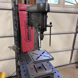 Vintage Craftsman Drill Press Plus Stand & Drill Bits